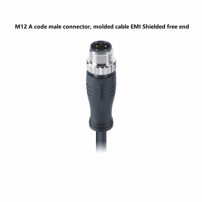 EMI Shielded M12 4 Pin Male Connector