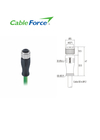 Código protegido EMI libre del conector D del extremo M12 Ethernet con el cable de Cat5e S/FTP