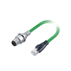 RJ45 M12 Macho Código D Conector de montaje en panel PVC Cat5e Cable Ethernet