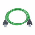 Cable verde del remiendo de Ethernet del tornillo de cierre del cordón de remiendo del PVC RJ45 1.5A Cat5e