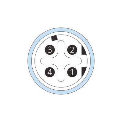 Profinet M12 4 Pin D Code macho recto a conector en ángulo recto PUR 1M 4x22AWG