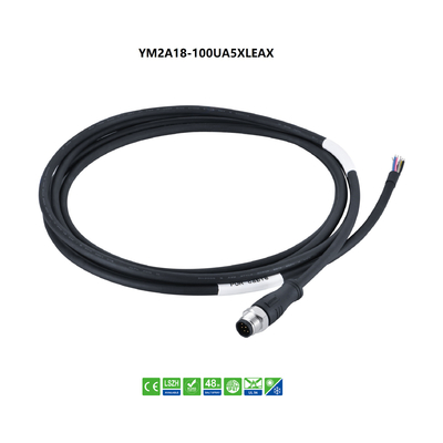 Conectores cifrados A 10m del cable 8pin del actuador de sensor de PUR M12 sin blindaje
