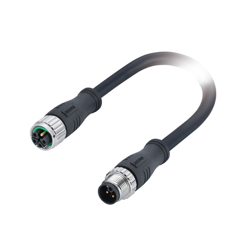 16a / 63v M12 L Código Conector 4 Pin+Pe Macho a hembra Moldeado 1m Pvc 5x16awg Cable de alimentación blindado